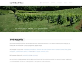 Genuinewines.com(Genuine Wines Vins biologiques • cépages locaux) Screenshot