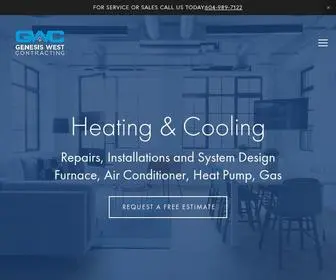 Genwestco.ca(Genesis West Heating and Cooling) Screenshot