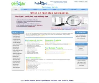 Genxbio.com(Elisa, Antibodies, Proteins, Gene Synthesis, Microarrays) Screenshot