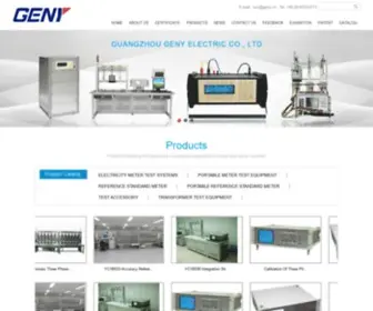 Genymetertestequipment.com(Electricity Meter Test Systems) Screenshot