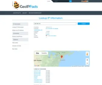 Geoipfacts.com(Lookup IP Information) Screenshot