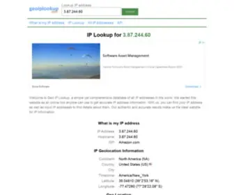 Geoiplookup.net(What Is My IP Address) Screenshot