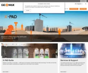 Geomax-Positioning.com(Developing, manufacturing and distributing quality construction and surveying instruments and software) Screenshot