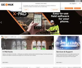 Geomax-Positioning.us(Developing, manufacturing and distributing quality construction and surveying instruments and software) Screenshot