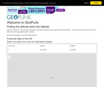 Geopunk.co.uk(View New Maps of Postcodes) Screenshot