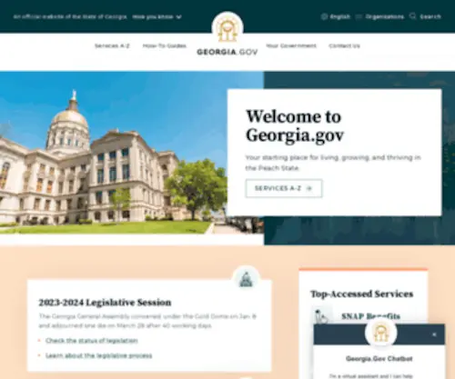 Georgia.gov(The official website of the state of Georgia. A gateway to agencies) Screenshot