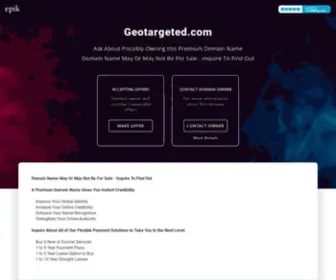 Geotargeted.com(Domain Name May Be For Sale or Lease) Screenshot