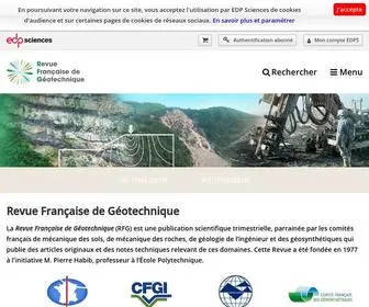 Geotechnique-Journal.org(La Revue Française de Géotechnique (RFG)) Screenshot