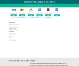 Geradorcartaocredito.com.br(Gerador de Cartão de Crédito) Screenshot
