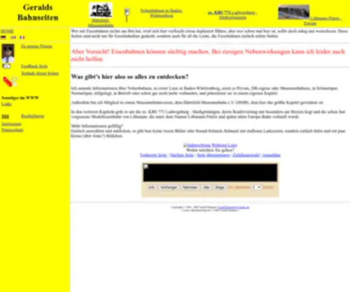 Geralds-Bahnseiten.de(Geralds Bahnseiten) Screenshot
