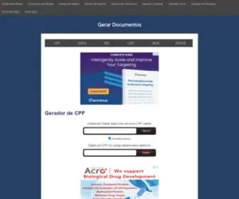 Gerardocumentos.com.br(Gerador de CPF) Screenshot