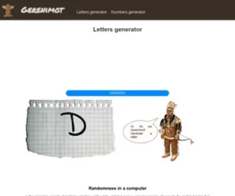 Gerenimot.com(Random letters generator) Screenshot