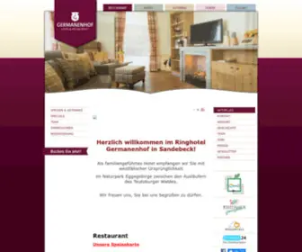 Germanenhof.de(Hotel und Restaurant Germanenhof Steinheim Sandebeck bei Detmold) Screenshot