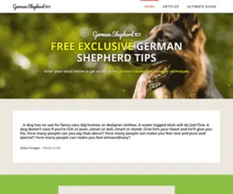 Germanshepherd101.com(It's time to train your German Shepherd right. German Shepherd 101) Screenshot