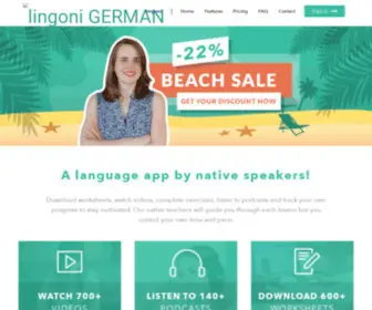 GermanwithJenny.com(Lingoni GERMAN provides you with high quality audiovisual content) Screenshot