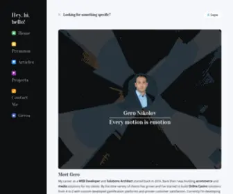 Geronikolov.com(Gero Nikolov Solutions Architect & FullStack Developer) Screenshot