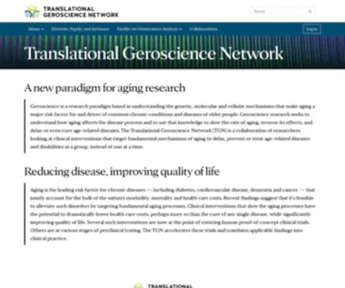 Gerosciencenetwork.org(Translational Geroscience Network) Screenshot
