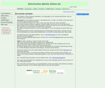Geschenke-Spiele-Ideen.de(Geschenke-Spiele und Ideen für die nächste Party oder Feier) Screenshot