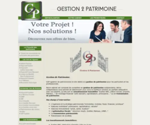 Gestion2Patrimoine.fr(Defiscalisation et Gestion de Patrimoine) Screenshot