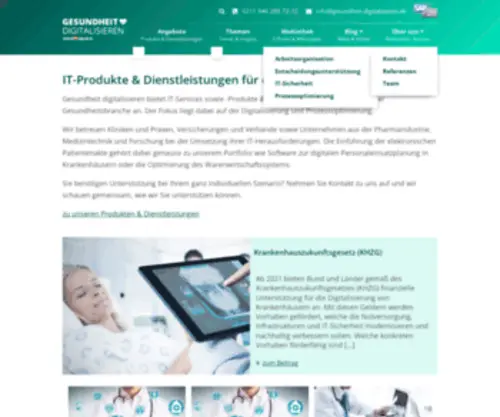 Gesundheit-Digitalisieren.de(IT-Lösungen für die Gesundheitsbranche) Screenshot