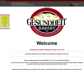 Gesundheitbakery.ca(Gesundheitbakery) Screenshot