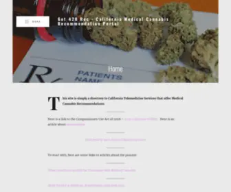 Get420Rec.com(California Medical Cannabis Recommendation Portal) Screenshot