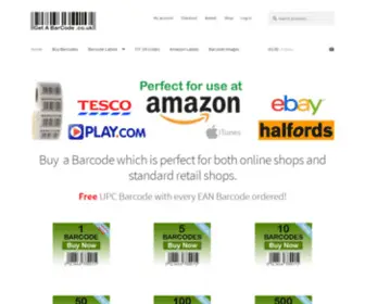 Getabarcode.co.uk(Buy a Barcode in the UK. Perfect for Amazon from £1 each) Screenshot