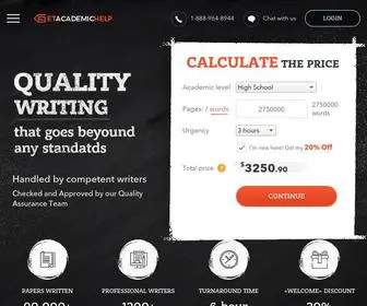 Getacademichelp.net(Any kind of academic writing help) Screenshot