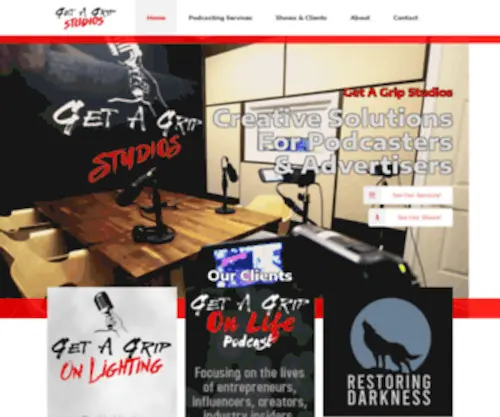 Getagripstudios.com(Creative Solutions for Podcasters & Advertisers) Screenshot