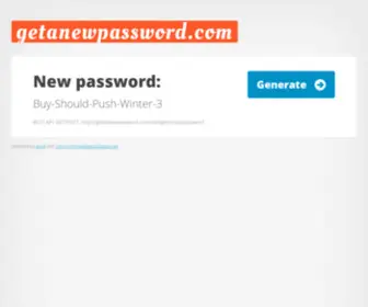 Getanewpassword.com(Get a new Password) Screenshot