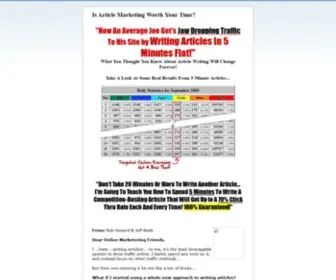 Getarticlemarketingsecrets.com(Article Marketing Secrets) Screenshot