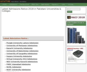 Getattime.com(Gujarat university) Screenshot