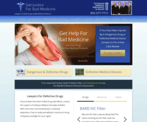 Getbaddrugjustice.com(Pharmaceutical Litigation Attorney) Screenshot