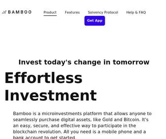 Getbamboo.io(Invest your spare change in gold) Screenshot