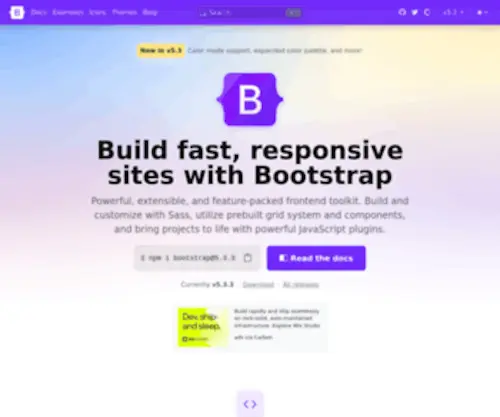 Getbootstrap.com(The most popular HTML) Screenshot