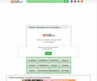 Getcalc.com(Formulas and Work with Steps) Screenshot