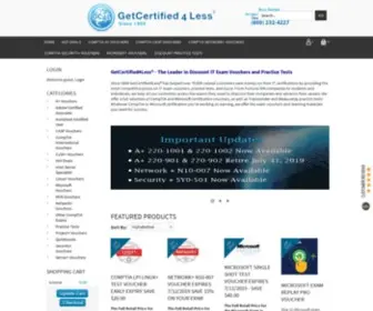 Getcertified4Less.com(Discount IT Certification Exam Vouchers for CompTIA and Microsoft) Screenshot