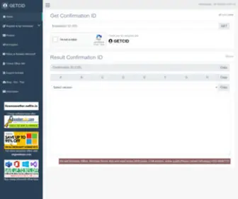 Getcid.info(Support user getting CID through WebAct (Microsoft Self Service for Mobile site)) Screenshot
