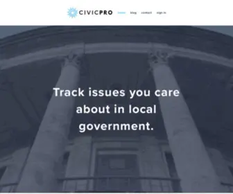 GetcivicPro.com(Track issues you care about in local government) Screenshot