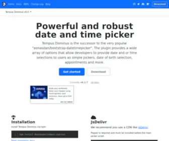 Getdatepicker.com(Official documentation site for tempus dominus) Screenshot
