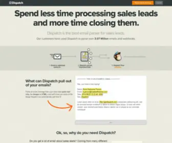 Getdispatch.com(Email parsing for sales leads) Screenshot