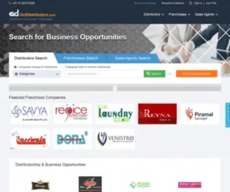 Getdistributors.com(Gives Opportunities To Become And Appoint Distributor) Screenshot