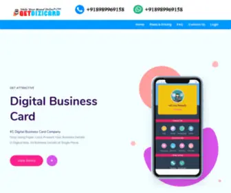 Getdizicard.in(Online Business Card App Landing Template) Screenshot