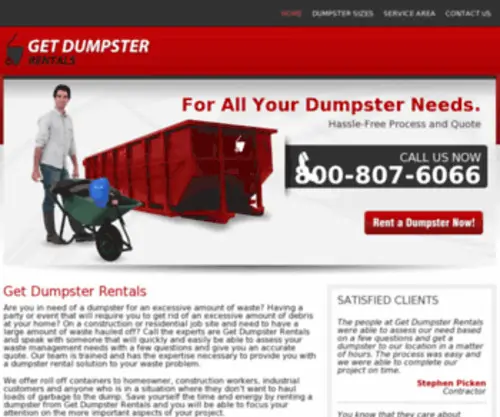 Getdumpsterrentals.com(Get Dumpster Rentals) Screenshot