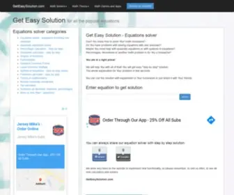 Geteasysolution.com(Equations solver) Screenshot