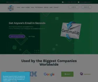 Getemail.io(We use Big Data & AI to Find the Email of Anyone on Earth) Screenshot