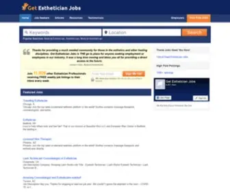 Getestheticianjobs.com(Your Esthetician Jobs Site @) Screenshot