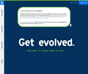 Getevolved.com(Evolve Bank & Trust) Screenshot