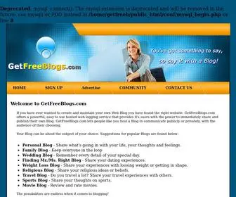 Getfreeblogs.com(Free Blog Hosting Service makes it easy for you to run and maintain your own Blog) Screenshot