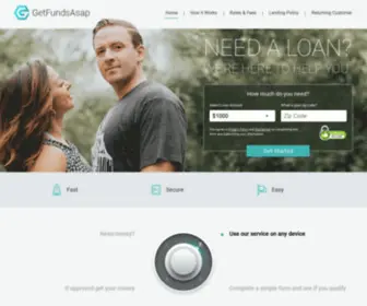 Getfundsasap.com(Fast and secure online loans) Screenshot